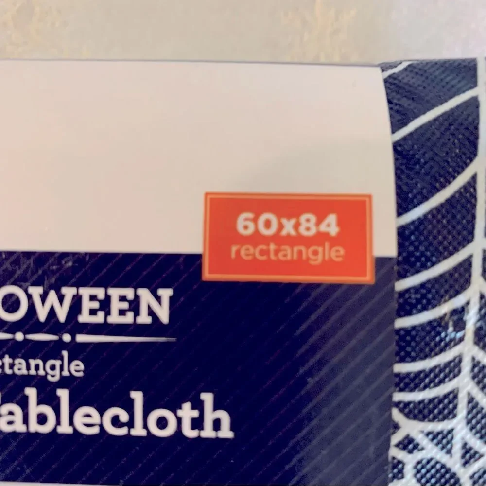NWT Celebrate It Halloween Spiderweb Peva Tablecloth 69x84 Rectangle Gorgeous
